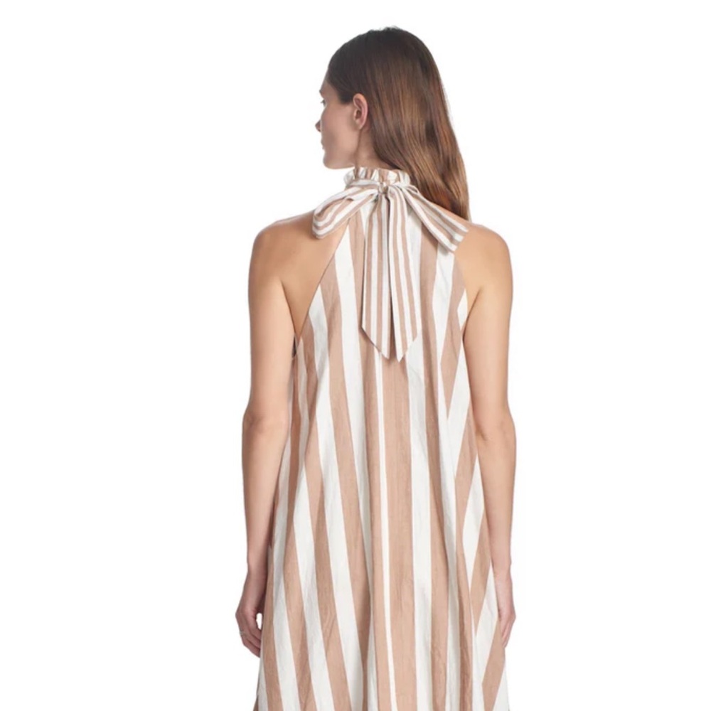 Corey Lynn Calter Striped Maxi Dress in Beige and Cream